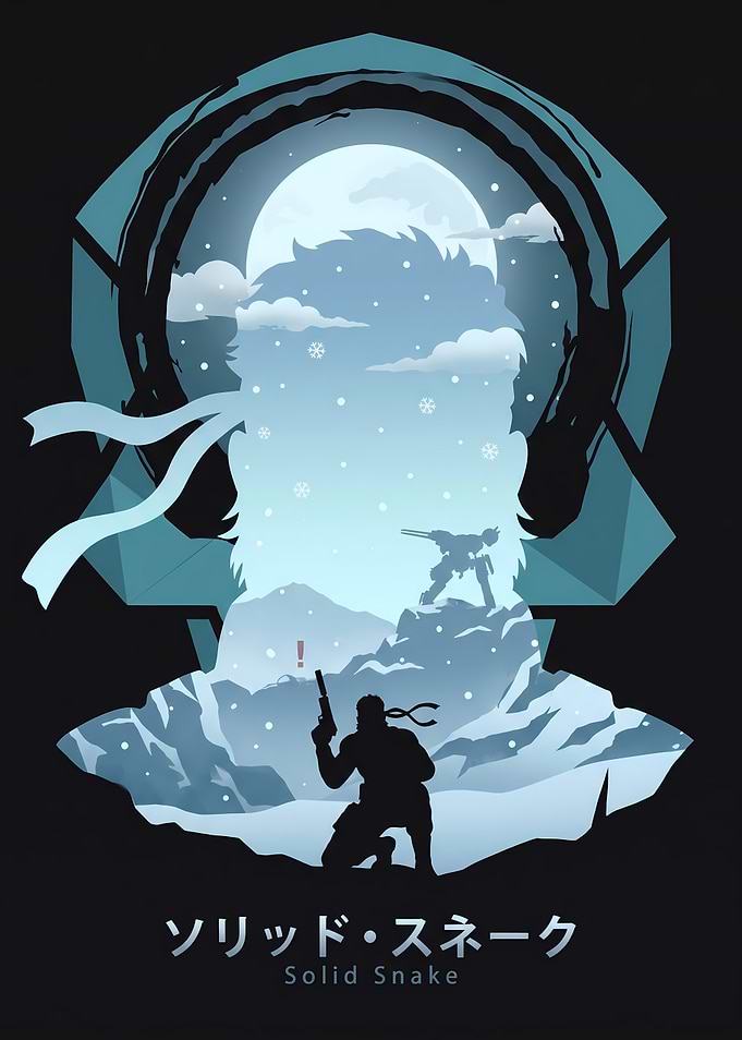 Solid Snake in Snowy Landscape