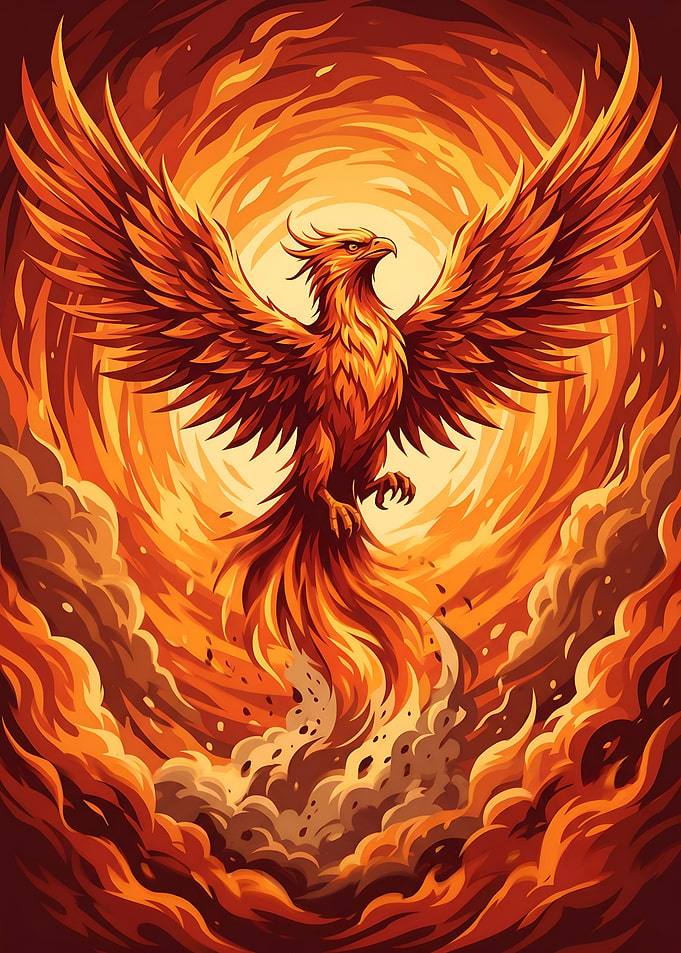 Phoenix Rising From the Fiery Vortex