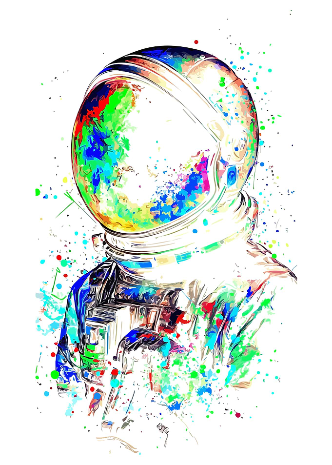 Colorful Astronaut Art