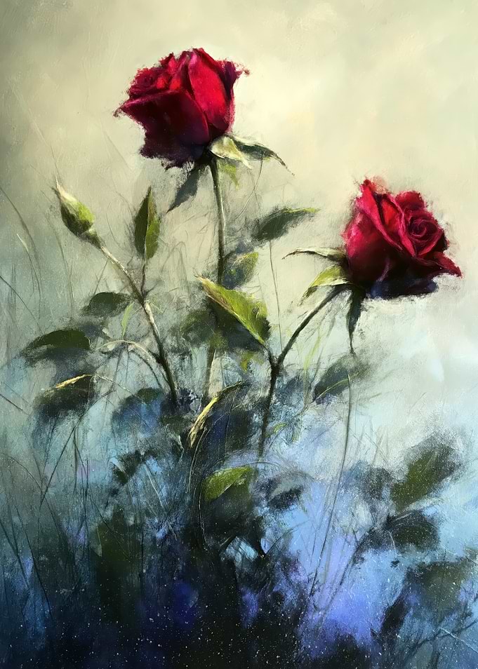 Red Roses in a Garden