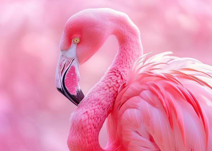 Close-up of a Pink Flamingo