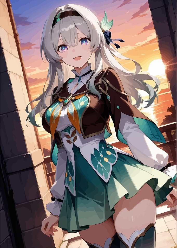 Firefly Honkai Star Rail at Sunset