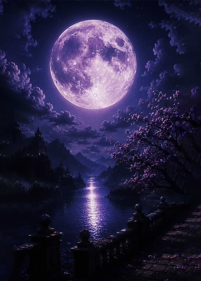 Enchanted Moonlit River Landscape