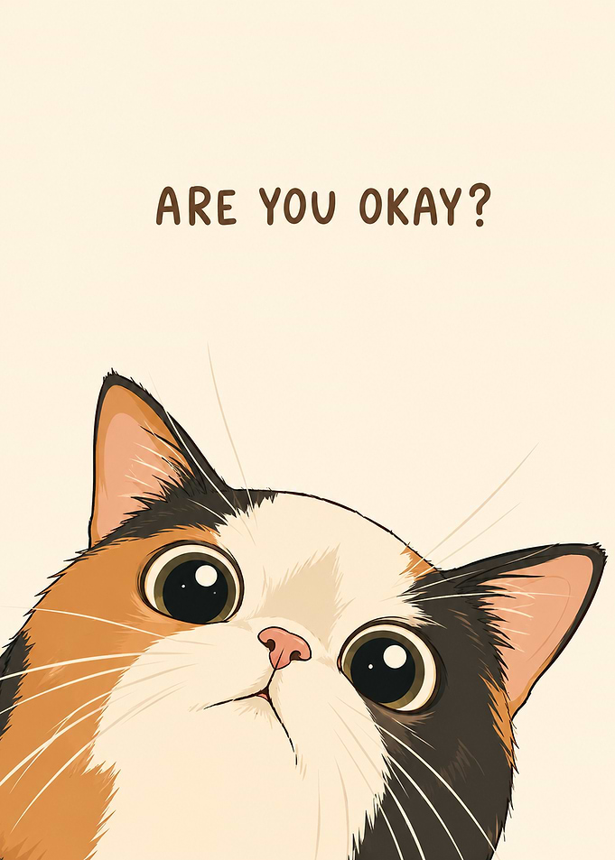 Cute Cat Asks 'Are You Okay?'