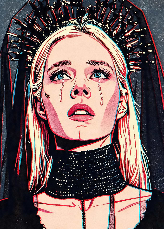 Crying Woman with Black Crown