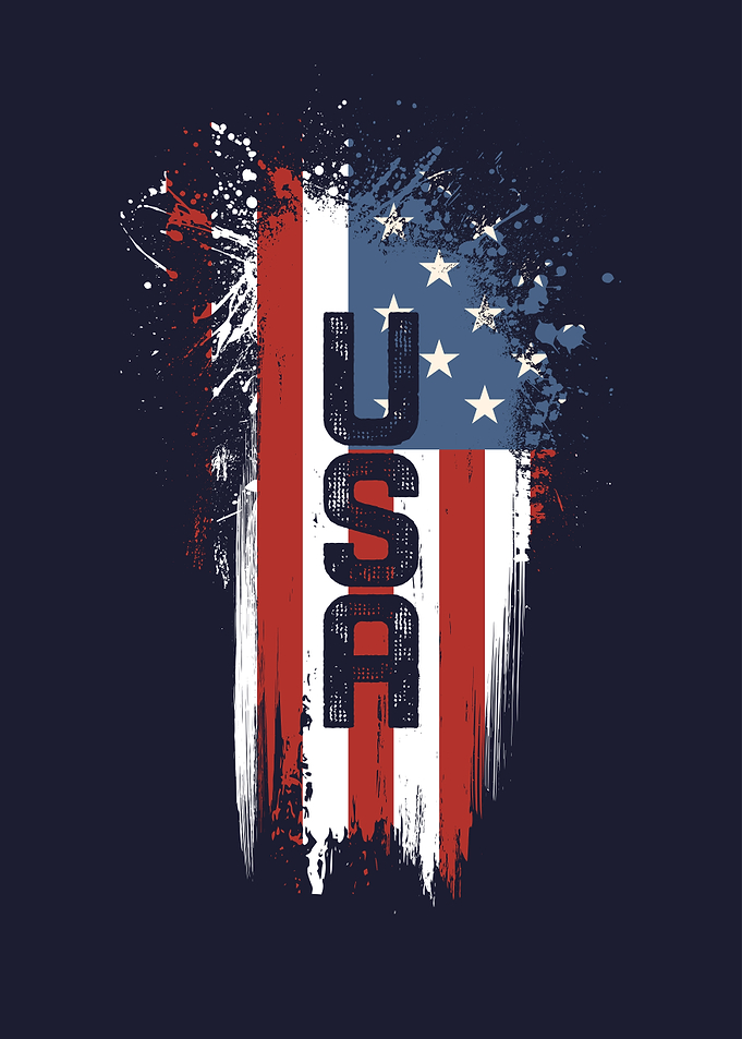 Distressed USA Flag Typography Poster. American Patriot Wall Art.