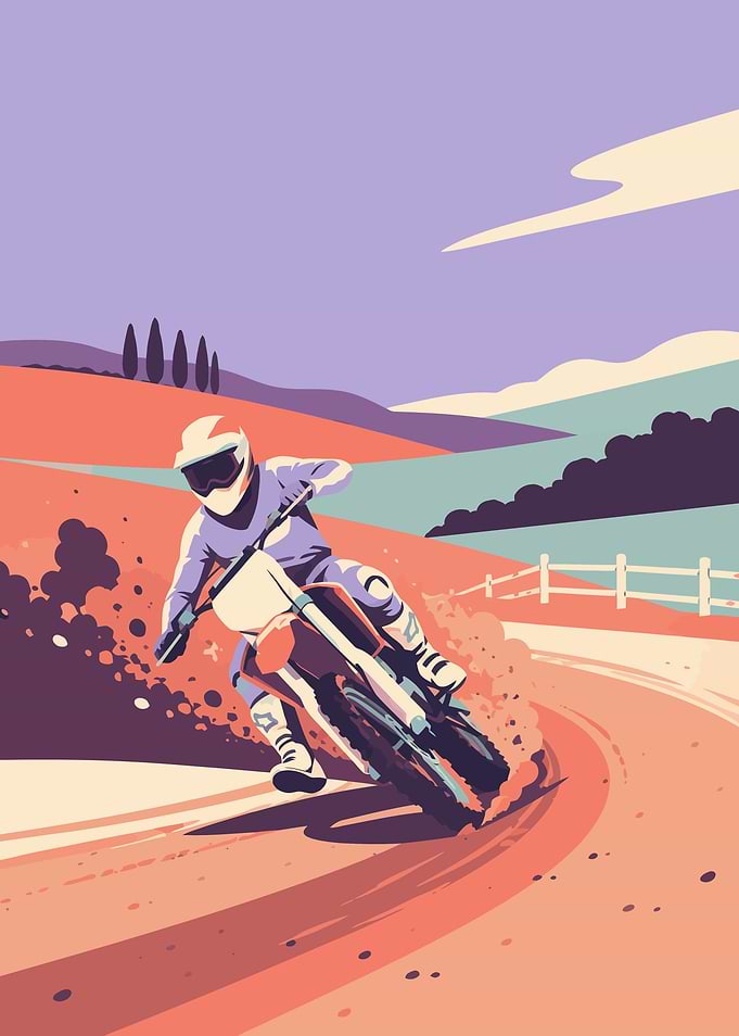 Motocross Rider on a Dirt Track