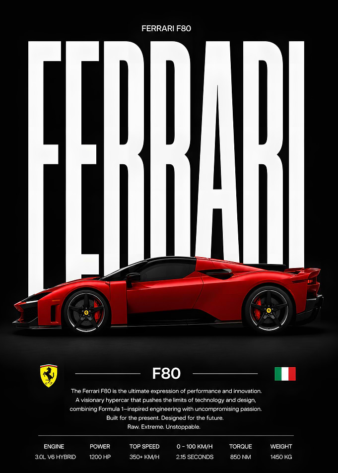 Ferrari F80 Hypercar Poster