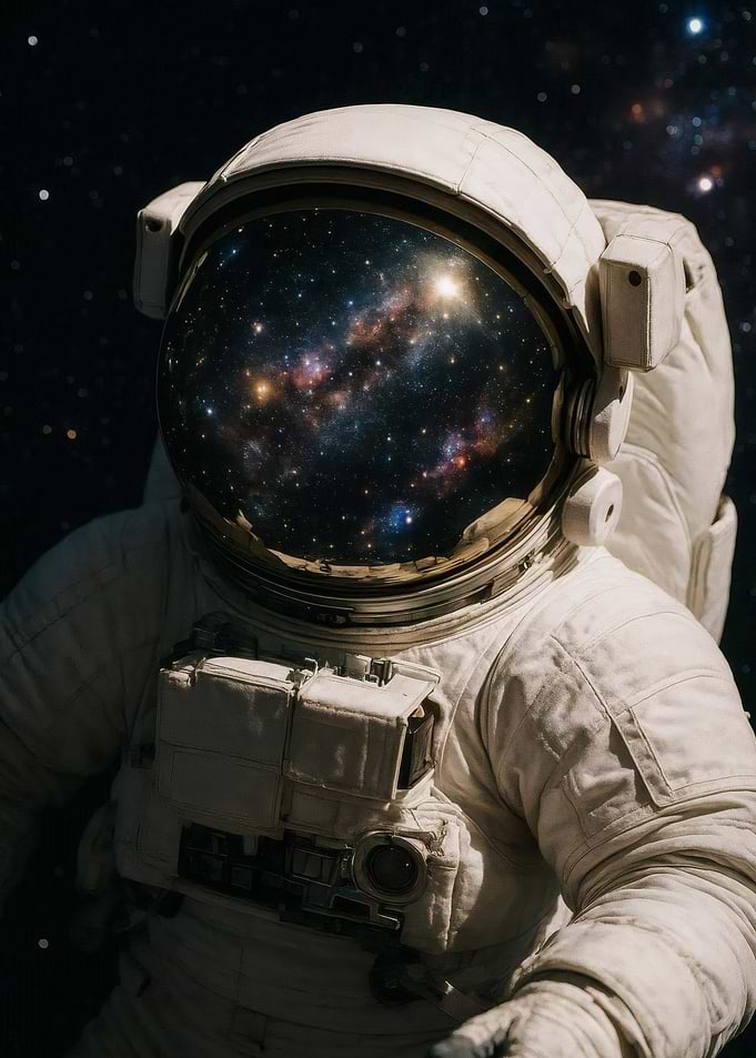 Milky Way Galaxy Reflection Astronaut Space Art