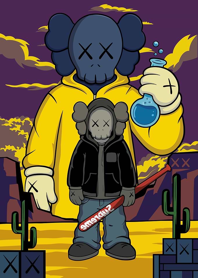 KAWS Companion Figures in Desert Landscape
