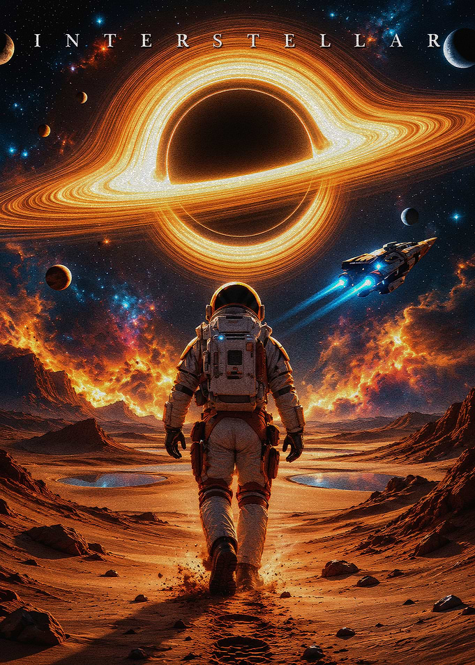 Interstellar Astronaut and Black Hole