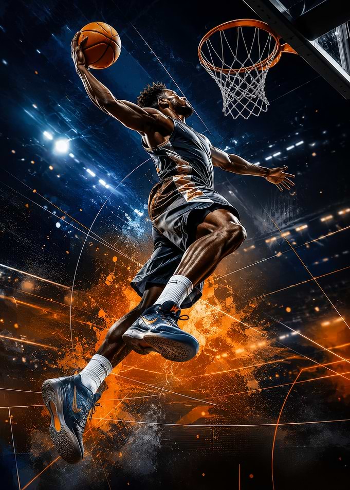 Basketball Player Dunking