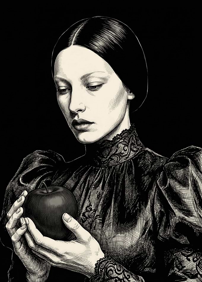 Woman Holding an Apple
