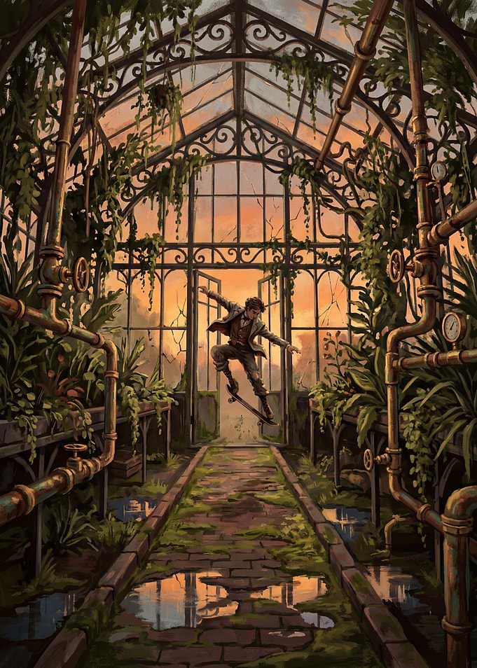 Skater in Abandoned Greenhouse