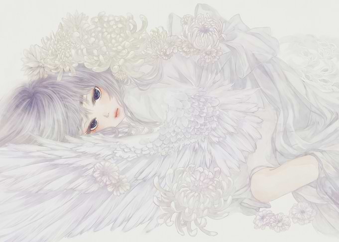 Angel with White Flowers