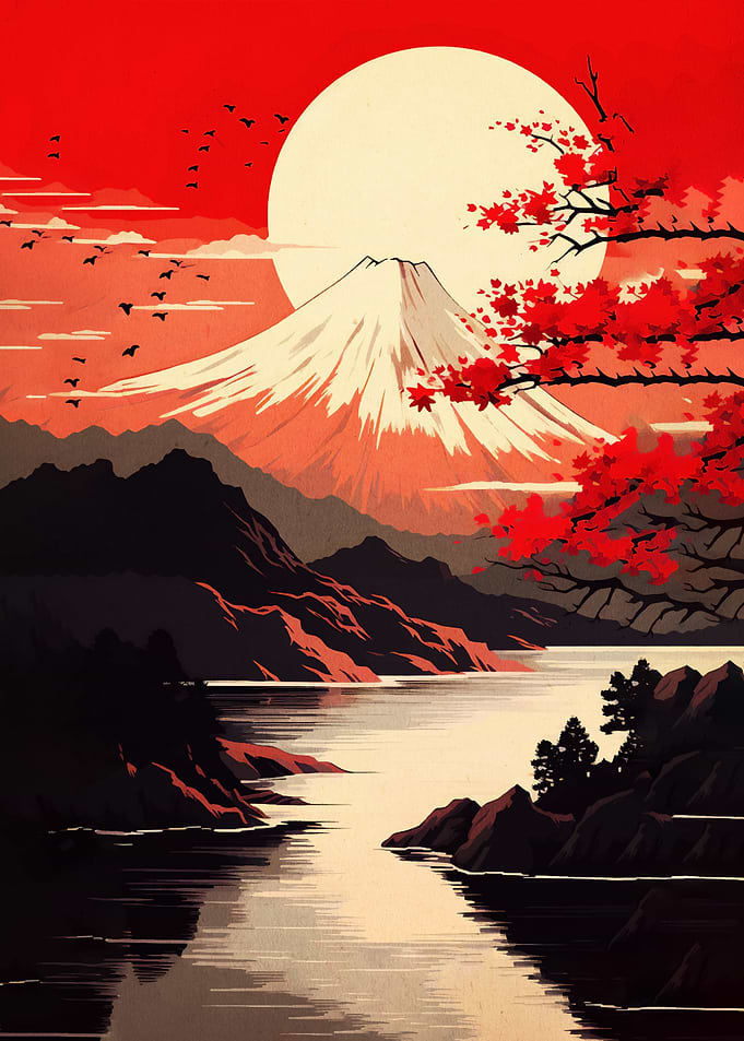 Mount Fuji with Cherry Blossoms