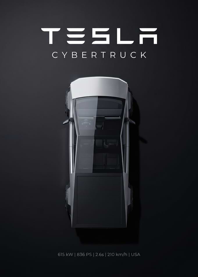 Tesla Cybertruck Top View