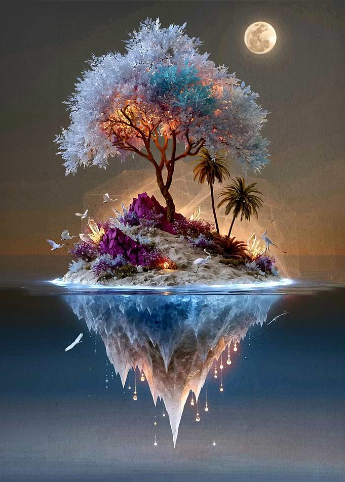 Floating Island with Crystal Tree