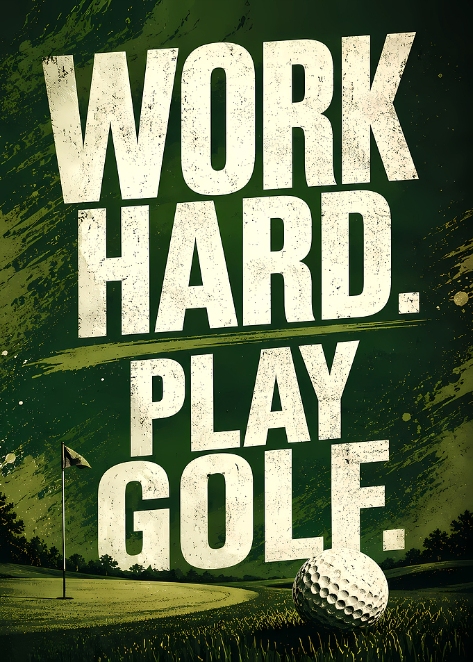 Work Hard Play Golf Poster