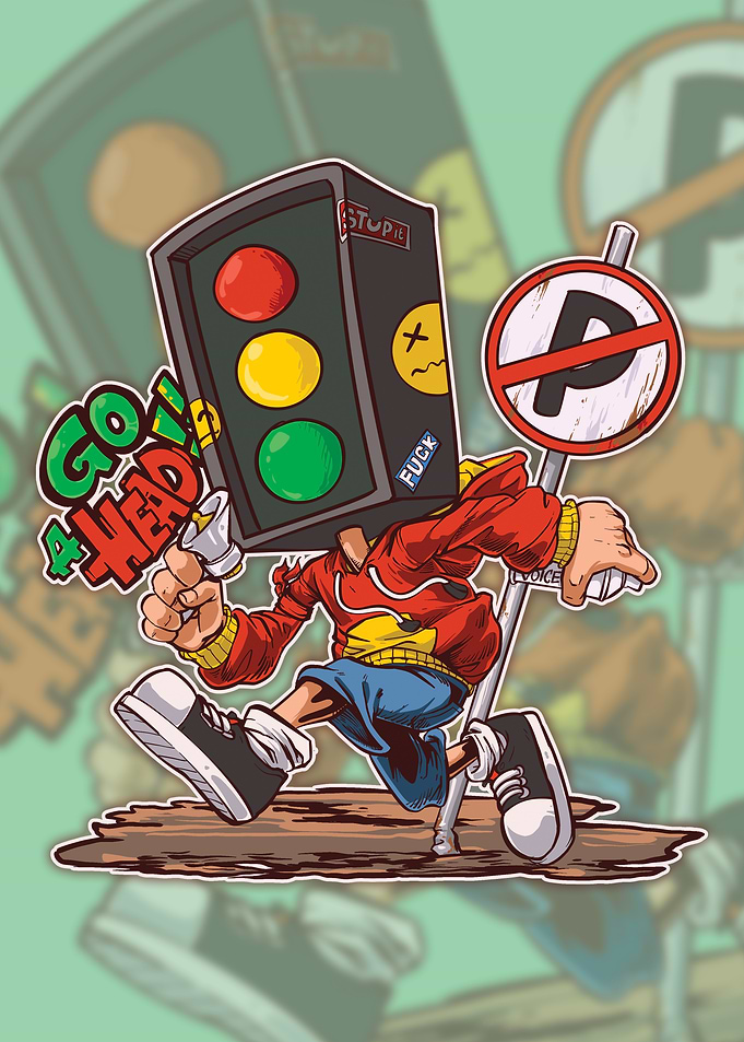 Traffic Light Character Running