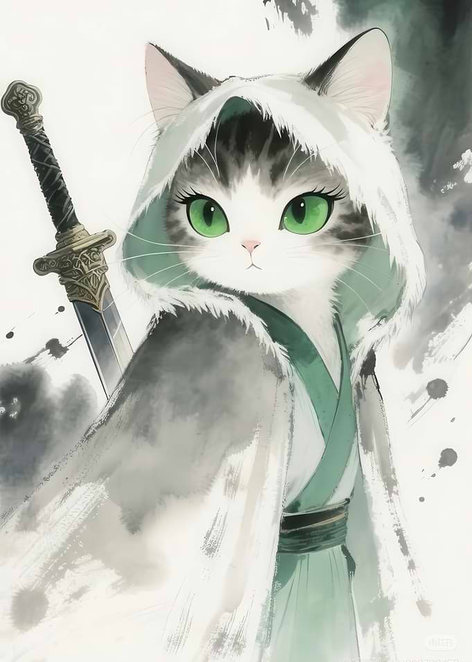 Warrior Cat with Sword