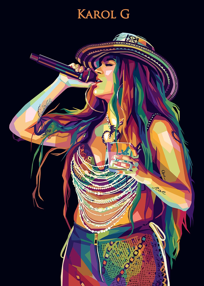 Karol G Pop Art Portrait