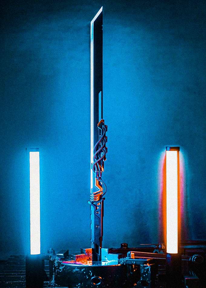 Cyberpunk Sword with Neon Lights