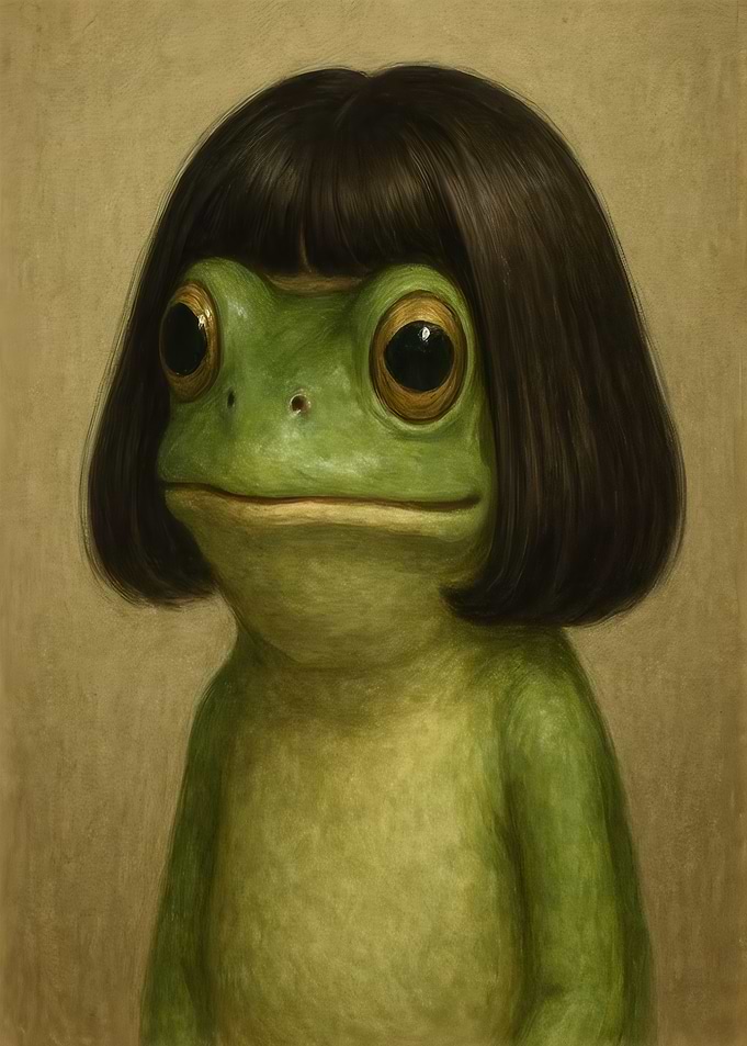 Frog with Bob Haircut