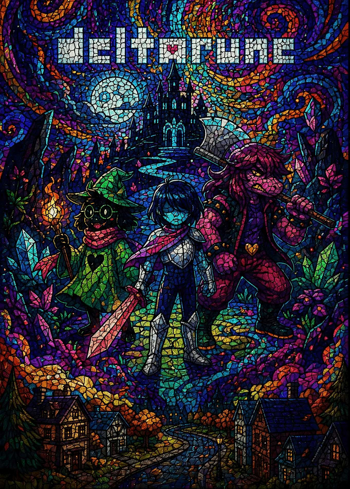 Deltarune Stained Glass Poster