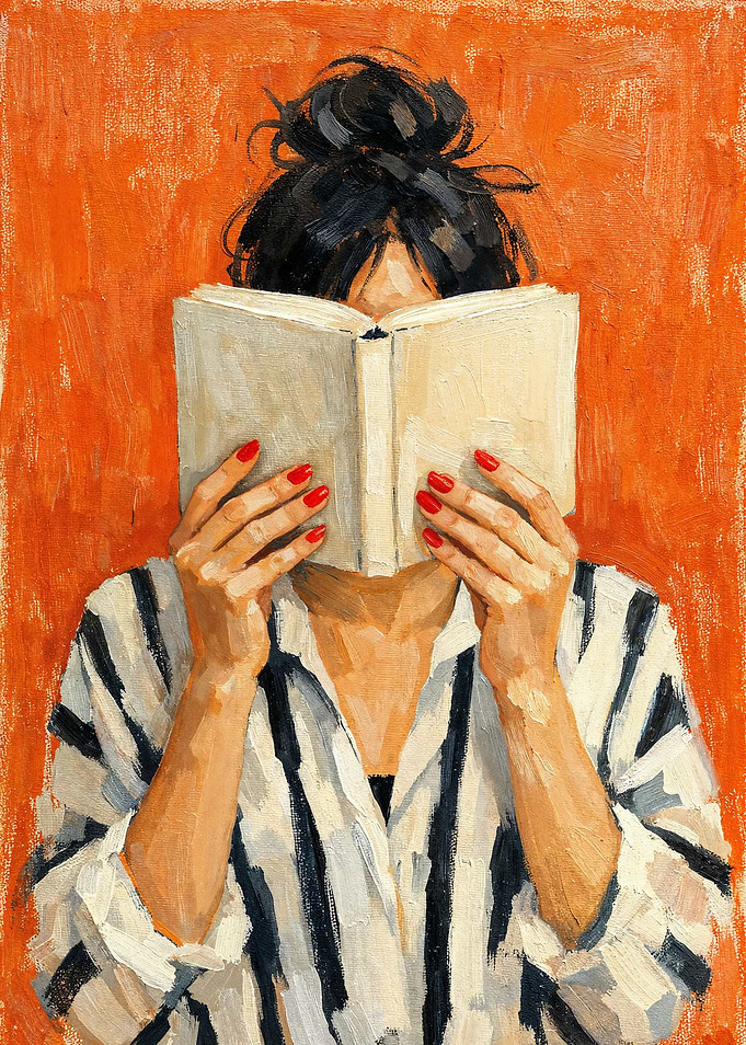 Minimalist Reading Woman Art