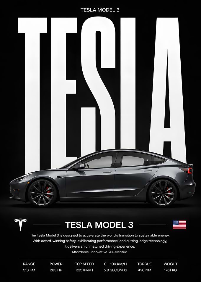 Grey Tesla Model 3