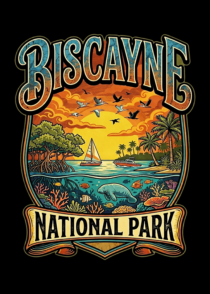 Biscayne National Park Retro Design