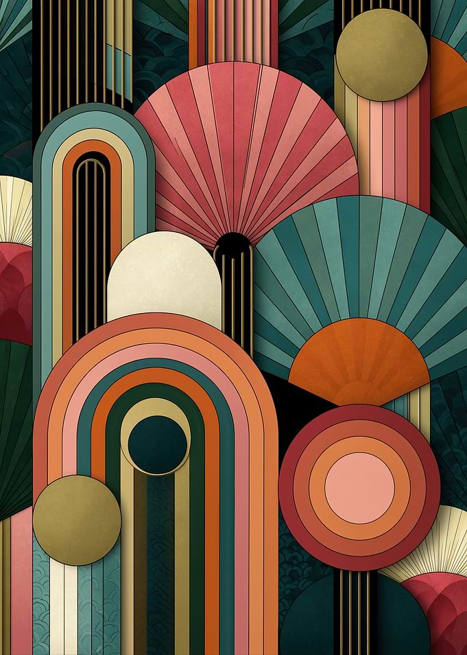 Art Deco Geometric Fan Pattern