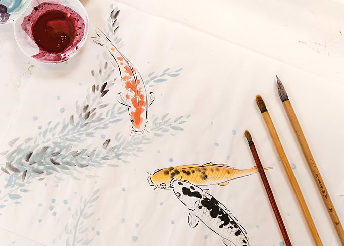Japanese Koi Fish Painting