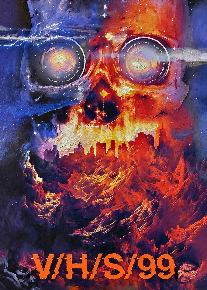 VHS/99 Skull Cityscape Painting