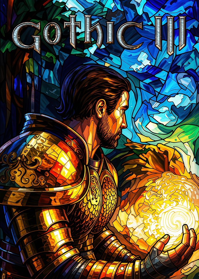 Gothic III Stained Glass Knight