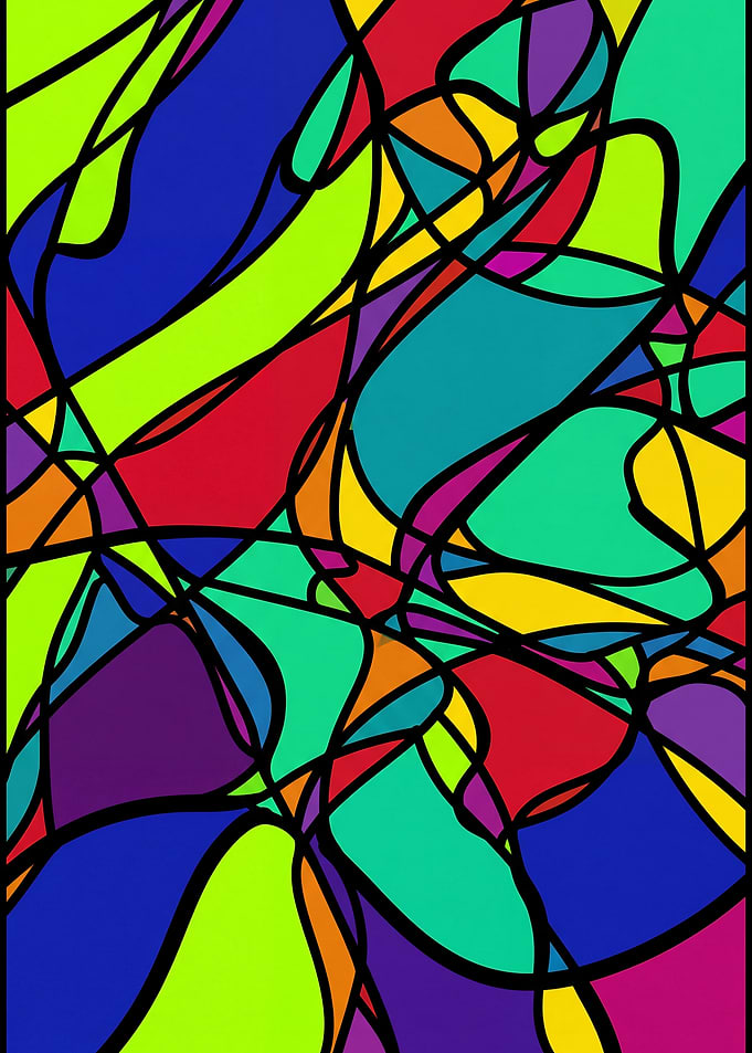 Abstract Stained Glass Art