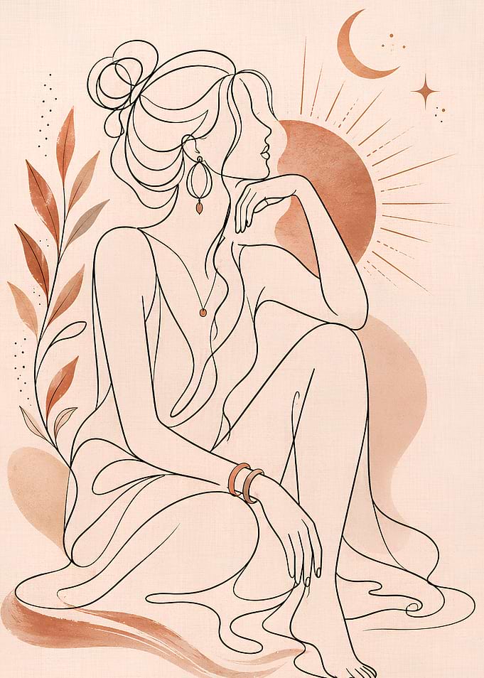 Bohemian Woman with Celestial Elements