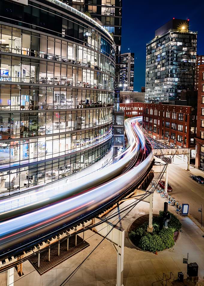 Chicago Loop after dark