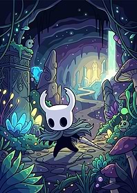 Hollow Knight in a Cave