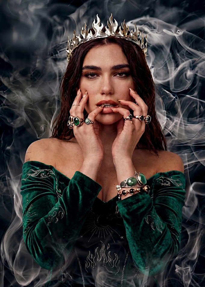 Dua Lipa as a Fiery Queen