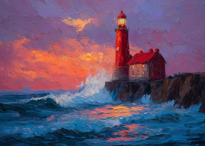 Lighthouse at Sunset