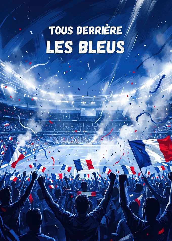 French Fans Cheer at Stadium