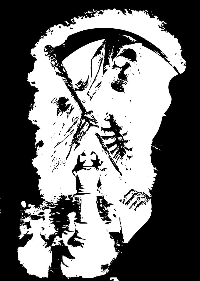Grim Reaper playing chess