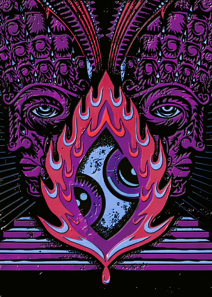 Psychedelic Eyes and Flames