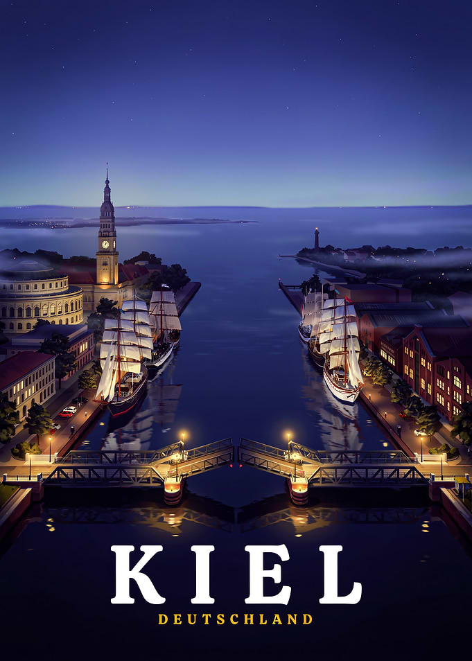 Kiel Germany at Night