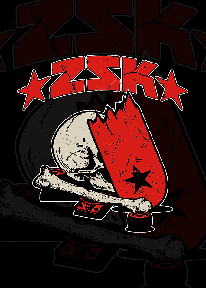 ZSK - Skateboarding Skull and Bone Graphic