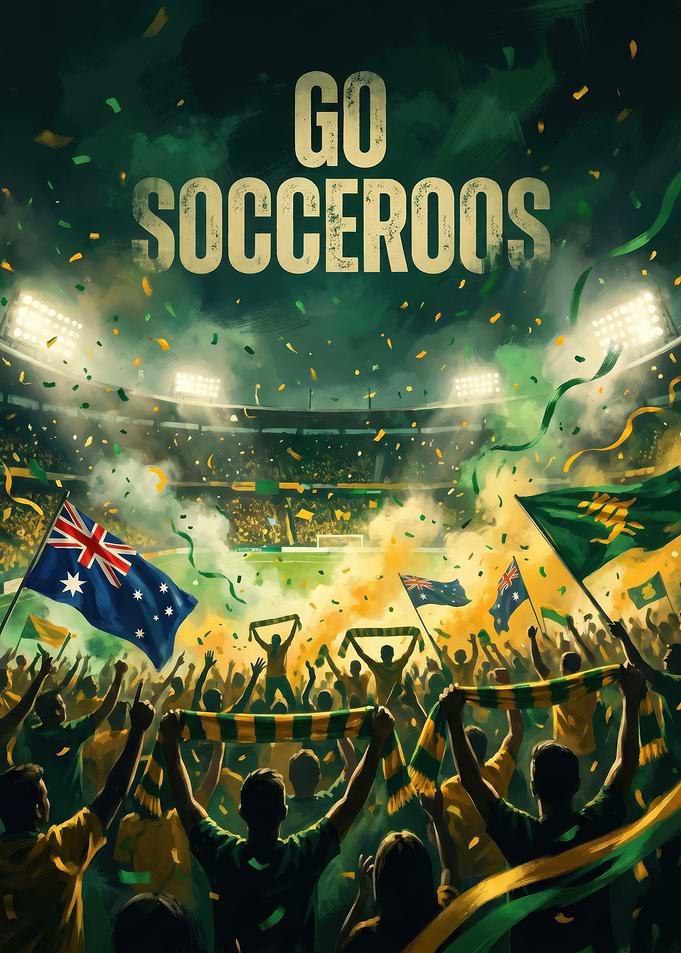Go Socceroos Stadium Celebration