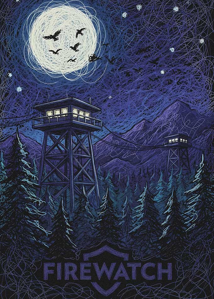 Firewatch Towers at Night