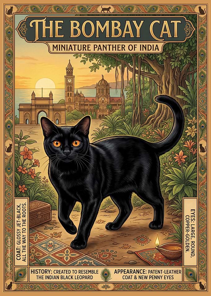 Bombay Cat Miniature Panther of India Poster